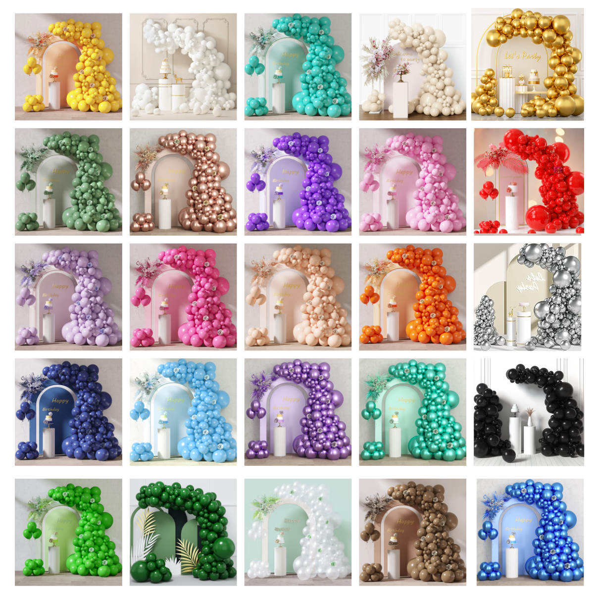 Grab and Go Balloon Garlands -Inflated Ready to Mount Balloon Decoration Garlands For Birthday Weddings and More