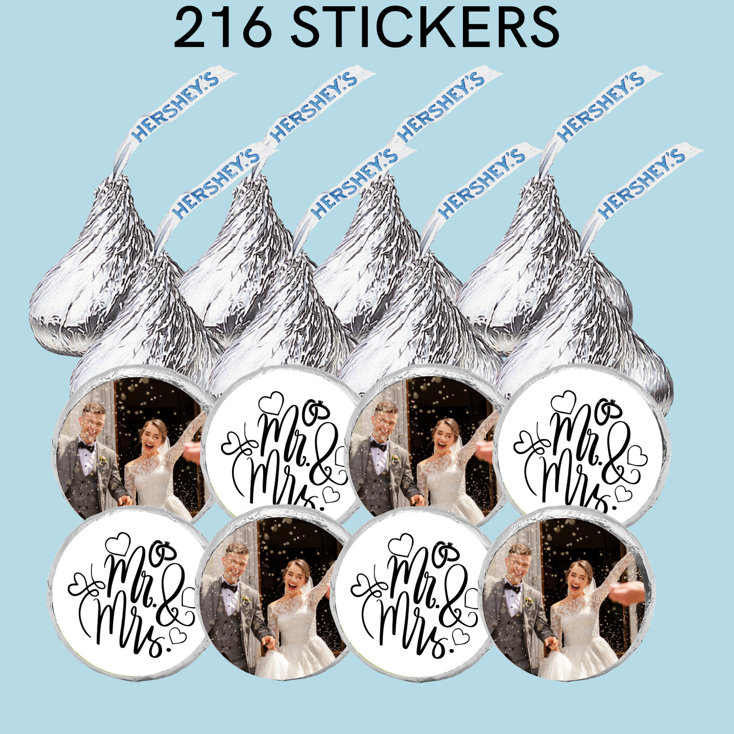 Custom 216ct Hershey's Kisses Favor Stickers - Personalized Labels