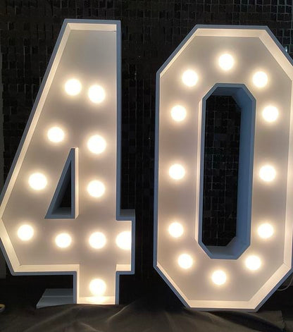 Party Rental Light Up  Marquee Numbers