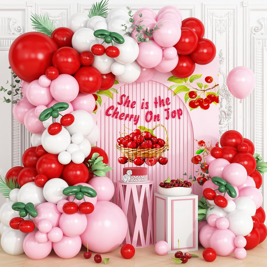 Red Pink White Premade Ready To Hang Balloon Garland Arch For Backdrops