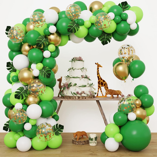 Green Lime White Gold  Premade Ready To Hang Balloon Garland Arch For Backdrops