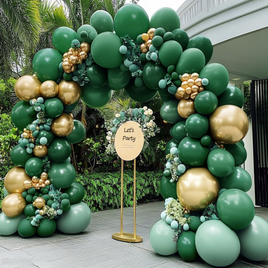 Emerald Green Gold Sage Premade Ready To Hang Balloon Garland Arch For Backdrops