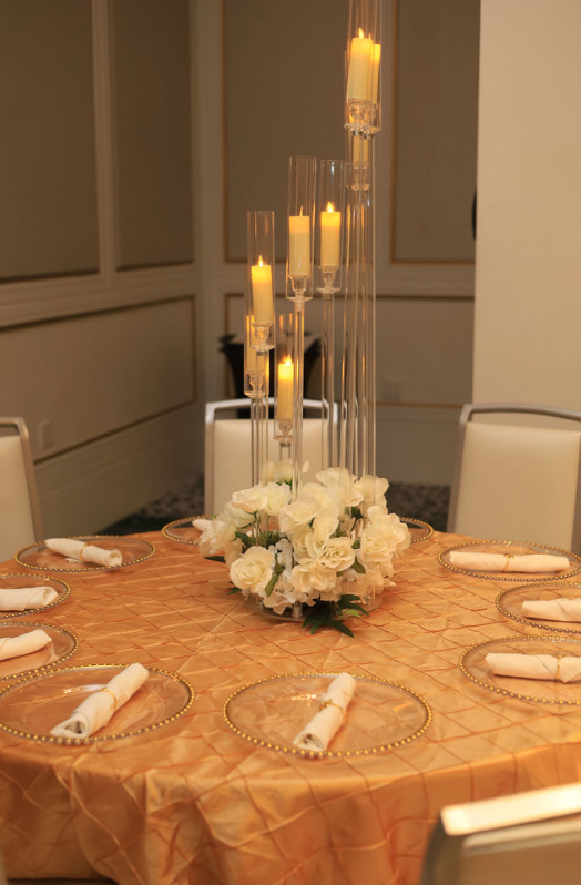 Candle Holder Broadway Tent Rental Vintage Gold Taper Candle